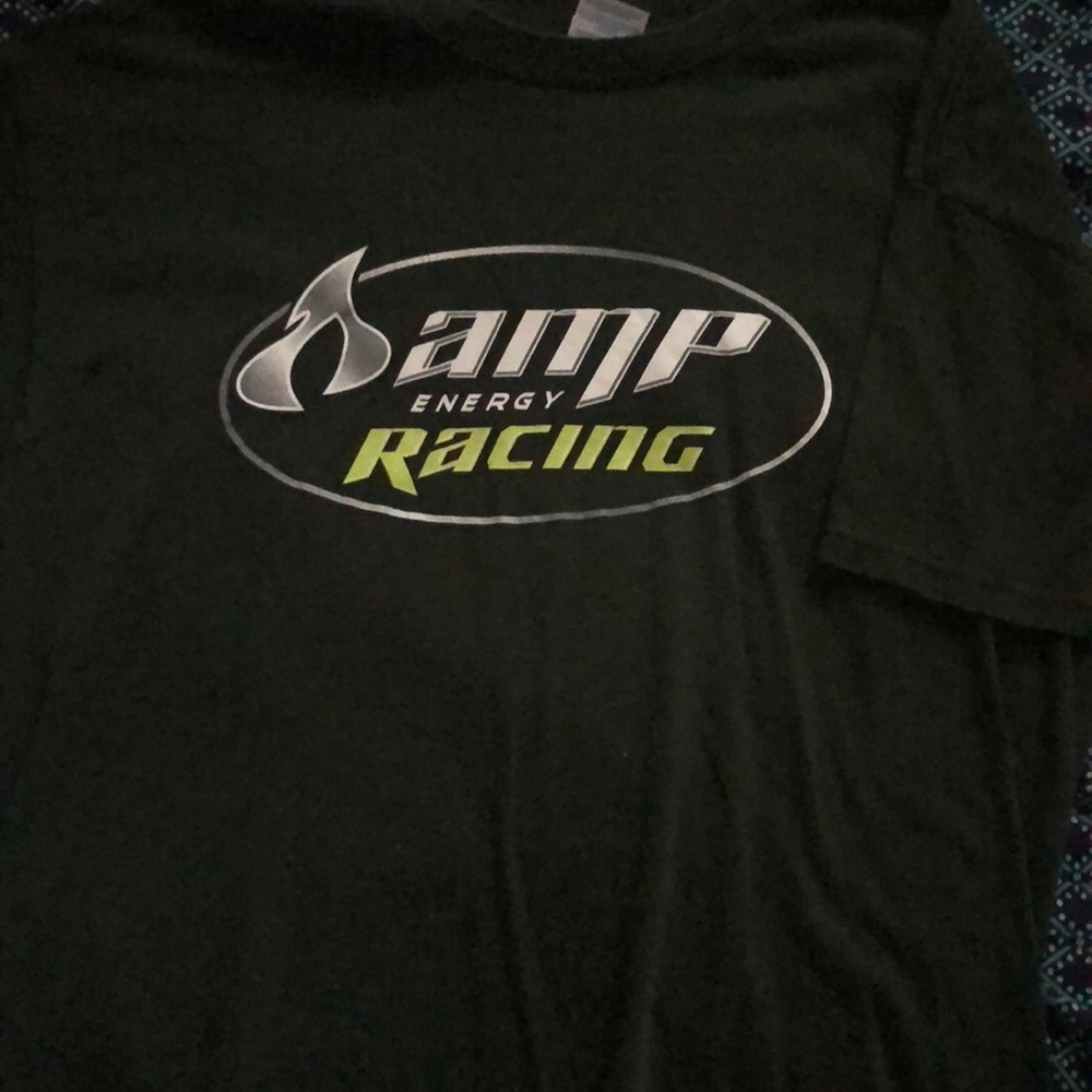 Amp Energy Racing T Shirt Green Mens Large